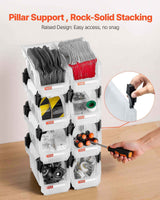 Stackable Storage Bins – 8-Pack, Transparent, Front-Open, Polypropylen - Nook & Nest