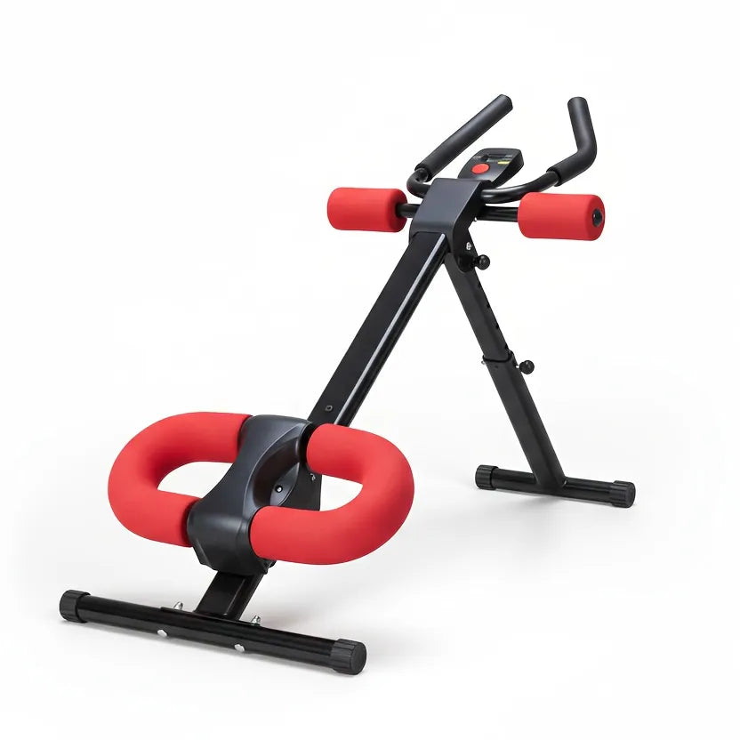 Adjustable Ab Machine For Stomach Workout, Core Workout Equipment For Home Gym, Ab Trainer With 2 Incline & 5 Height Levels, Knee & Elbow Protection, 440LBS, LCD Display, Foldable - Nook & Nest