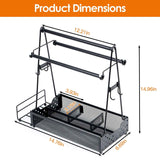 Black Metal BBQ Organizer with Paper-Towel Holder - Nook & Nest