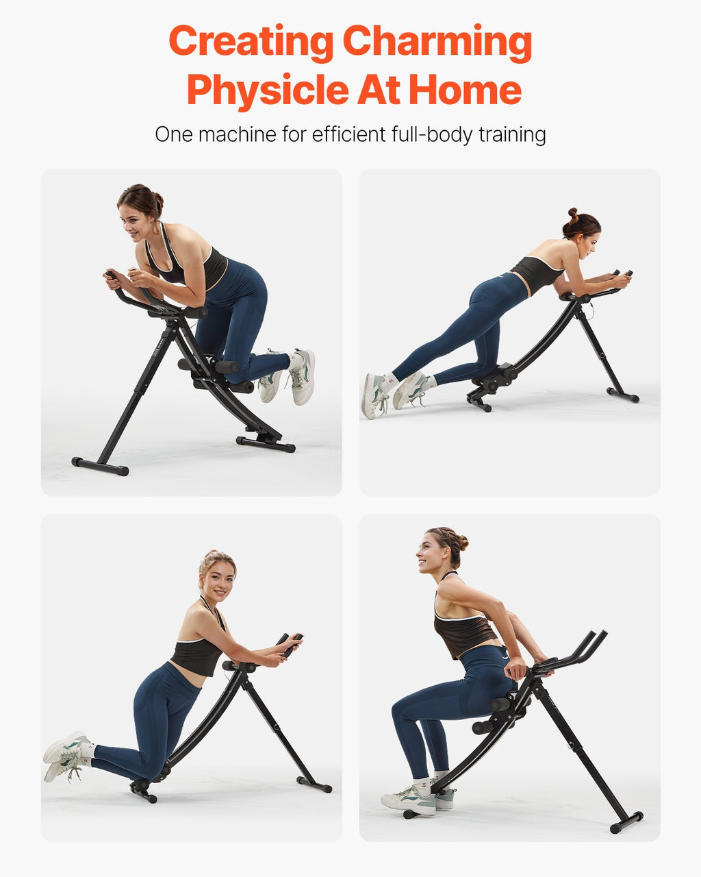 AB Workout Machine, Ab Workout Equipment At Home Gym, Core & Abdominal Trainers For Women, 440 Lbs Weight Capacity Strength Training Ab Cruncher, Foldable Adjustable Fitness Exerciser - Nook & Nest