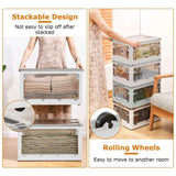 Foldable Storage Bin with Lock & Wheels – 70 Qt, Multiple Access Doors - Nook & Nest