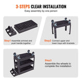 3-Shelf Utility Cart with Wheels – Black - Nook & Nest