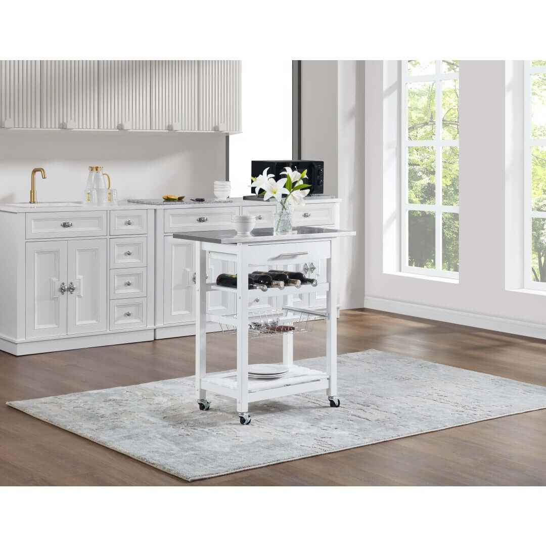 Transform Your Cooking Experience with Our Stainless Steel Rolling Kitchen Cart - Nook & Nest
