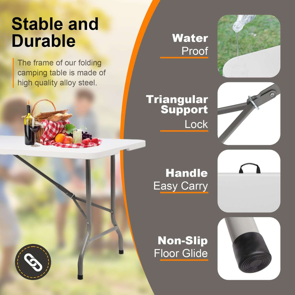 Versatile Portable Heavy Duty Folding Table - Perfect for Indoor & Outdoor Use - Nook & Nest