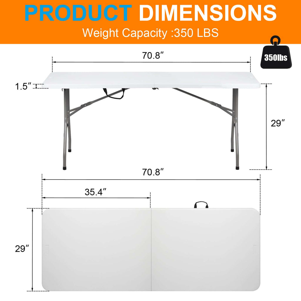 Versatile Portable Heavy Duty Folding Table - Perfect for Indoor & Outdoor Use - Nook & Nest
