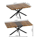 Retro Rectangular Dining Table with Storage Box - Nook & Nest