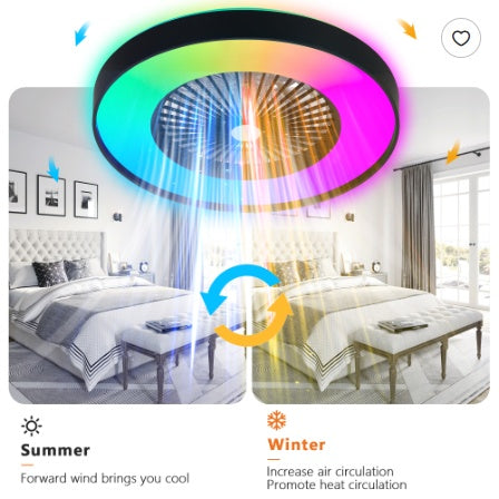 Transform Your Home with the Smart Black Ceiling Fan Light - Dimmable, Color Changing, & Remote Controlled - Nook & Nest