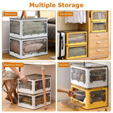 Foldable Storage Bin with Lock & Wheels – 70 Qt, Multiple Access Doors - Nook & Nest