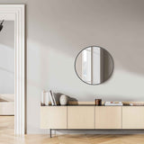 Black Circular Wall Mirror – 20 Inch