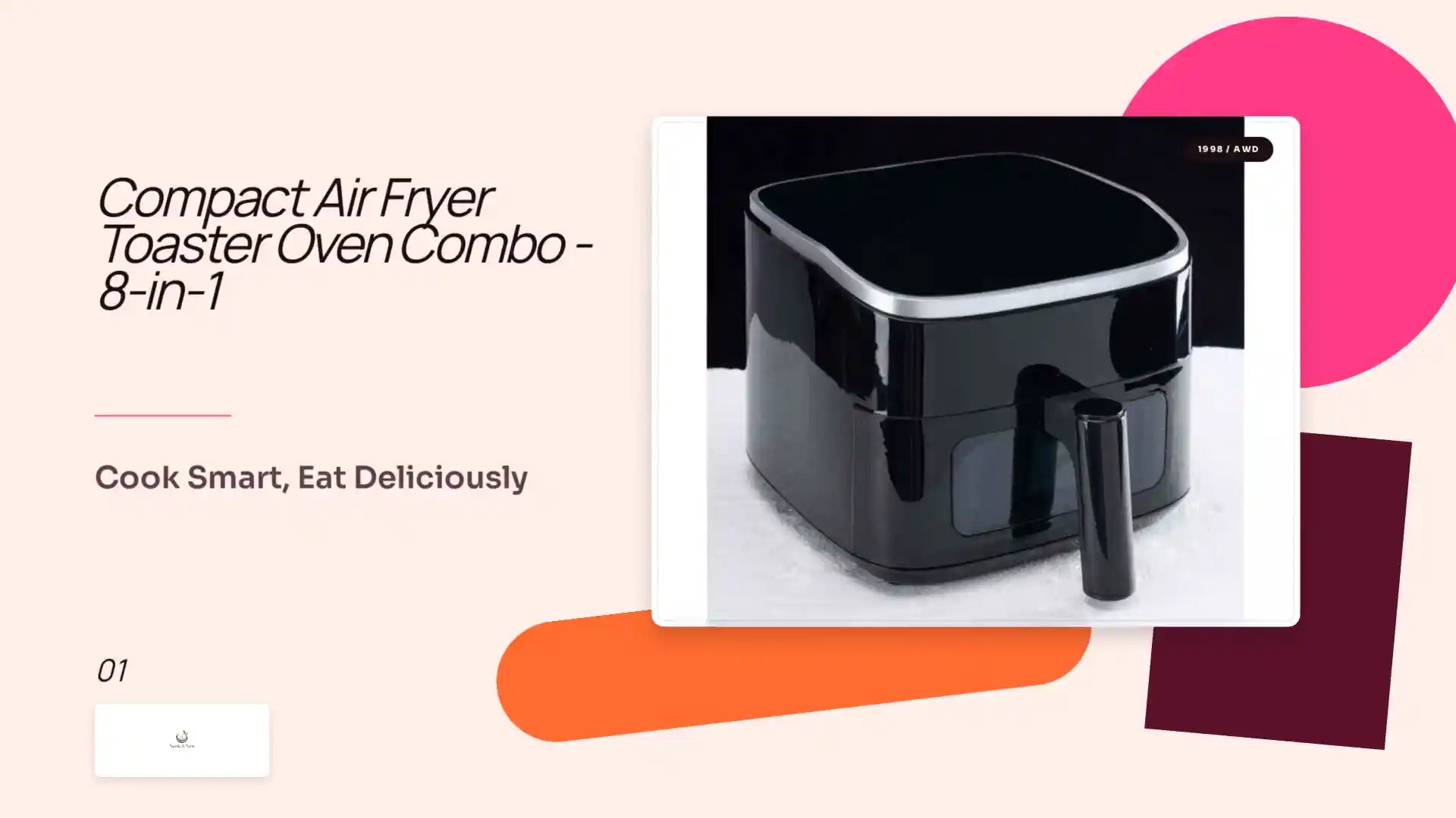 Compact Air Fryer Toaster Oven Combo - 8-in-1 by@Outfy