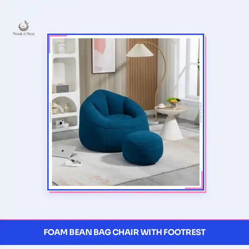 Foam Bean Bag Chair with Footrest by@Outfy