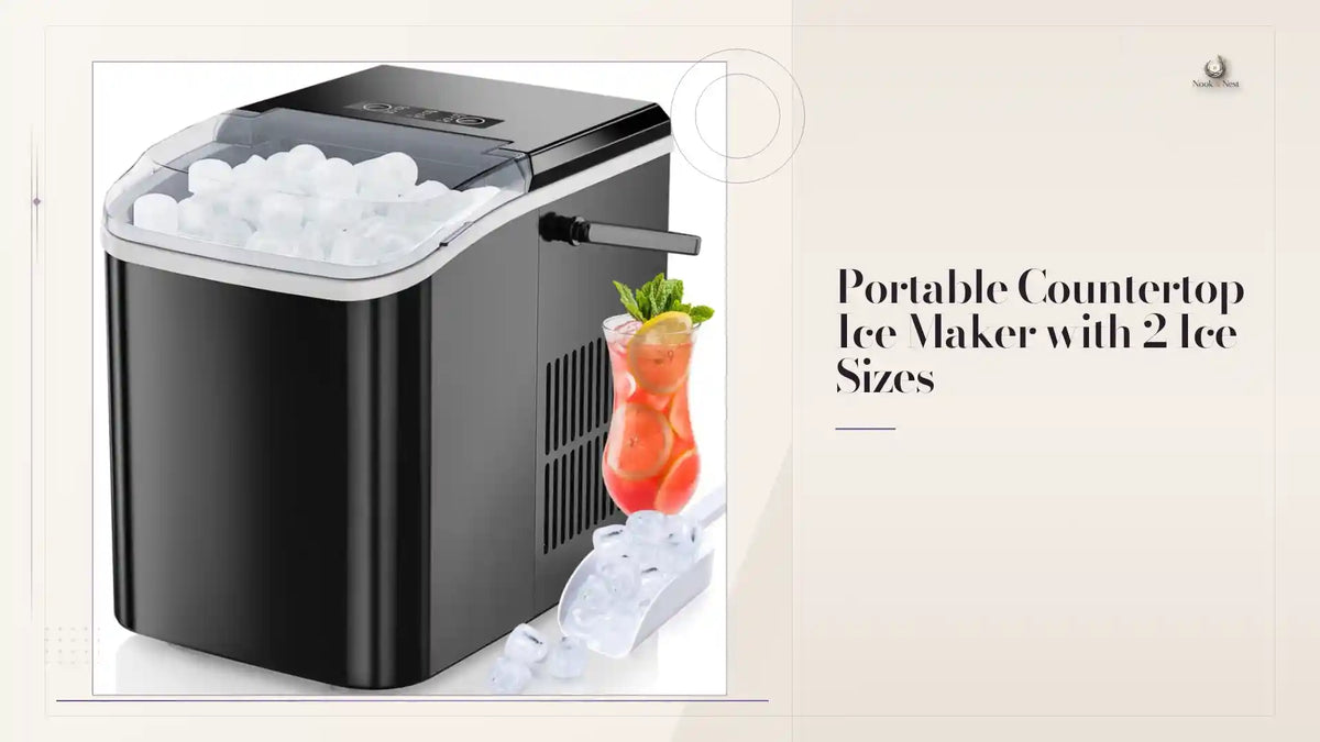 Portable Countertop Ice Maker with 2 Ice Sizes by@Outfy