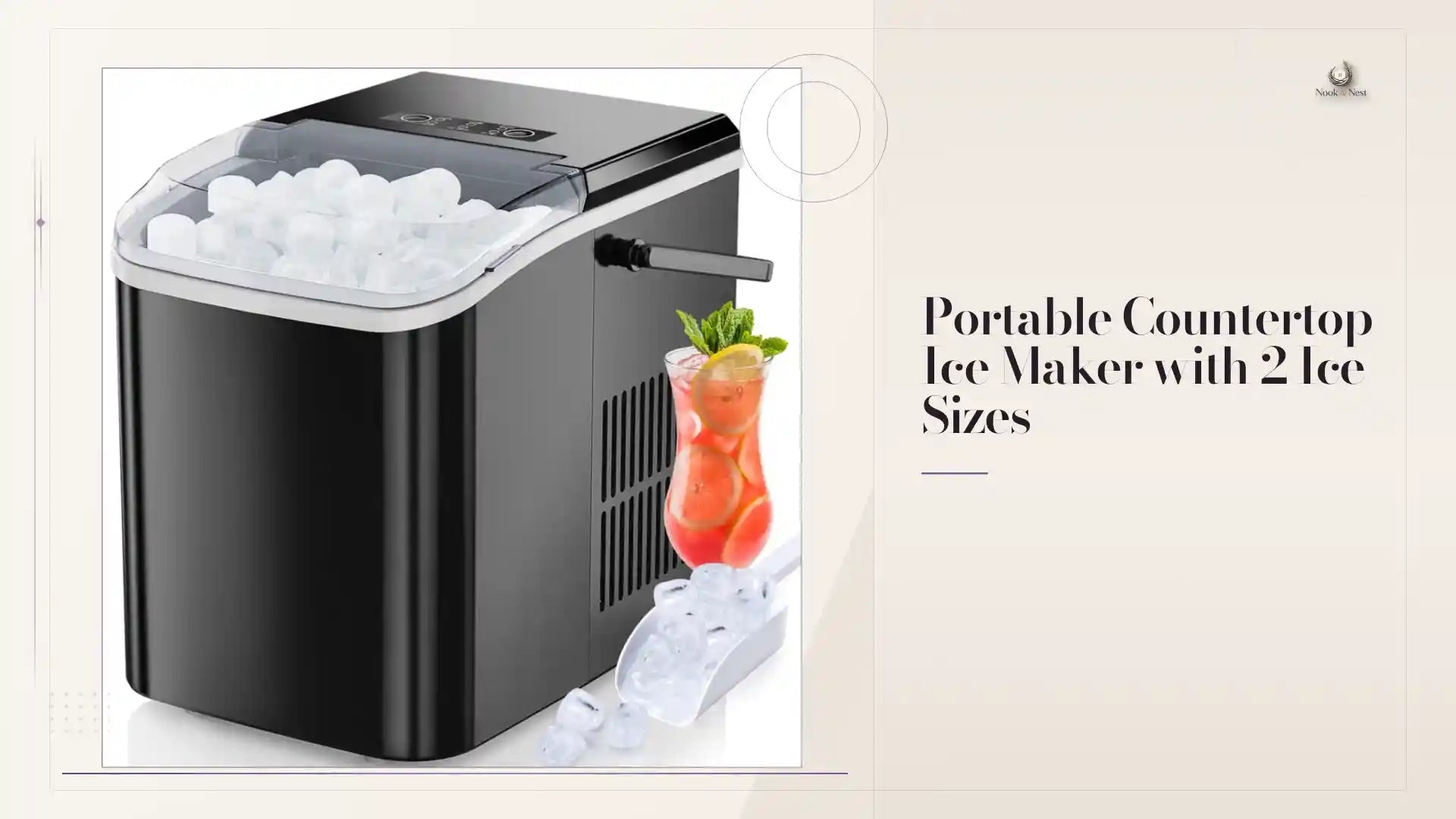 Portable Countertop Ice Maker with 2 Ice Sizes by@Outfy