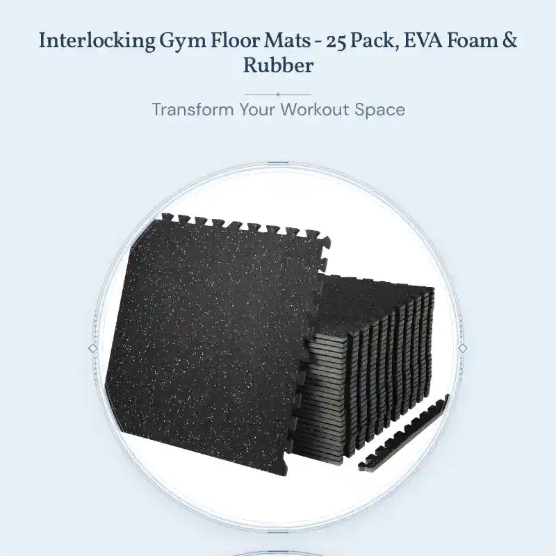 Interlocking Gym Floor Mats - 25 Pack, EVA Foam &amp; Rubber by@Outfy