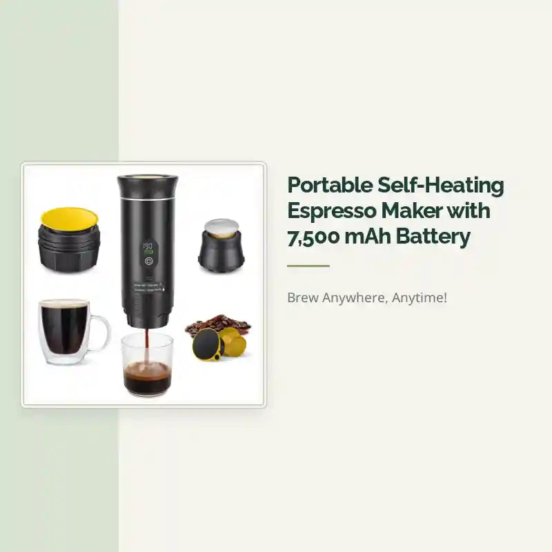 Portable Self-Heating Espresso Maker with 7,500 mAh Battery by@Outfy