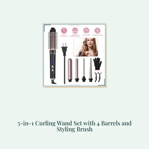 5-in-1 Curling Wand Set with 4 Barrels and Styling Brush by@Outfy