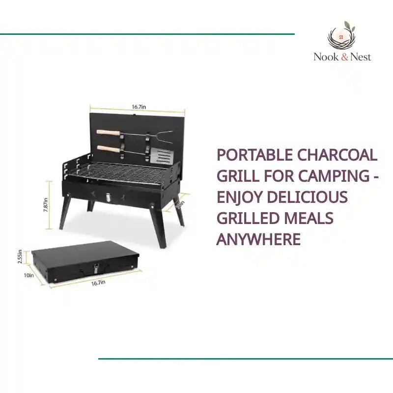 Portable Charcoal Grill for Camping - Enjoy Delicious Grilled Meals Anywhere by@Outfy