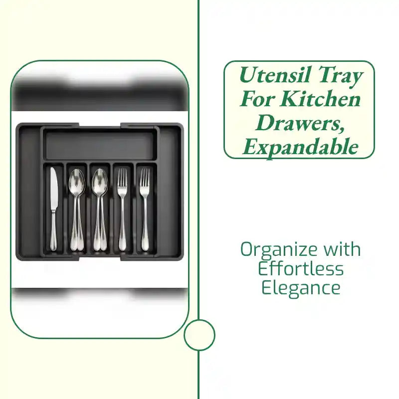 Utensil Tray for Kitchen Drawers, Expandable by@Outfy