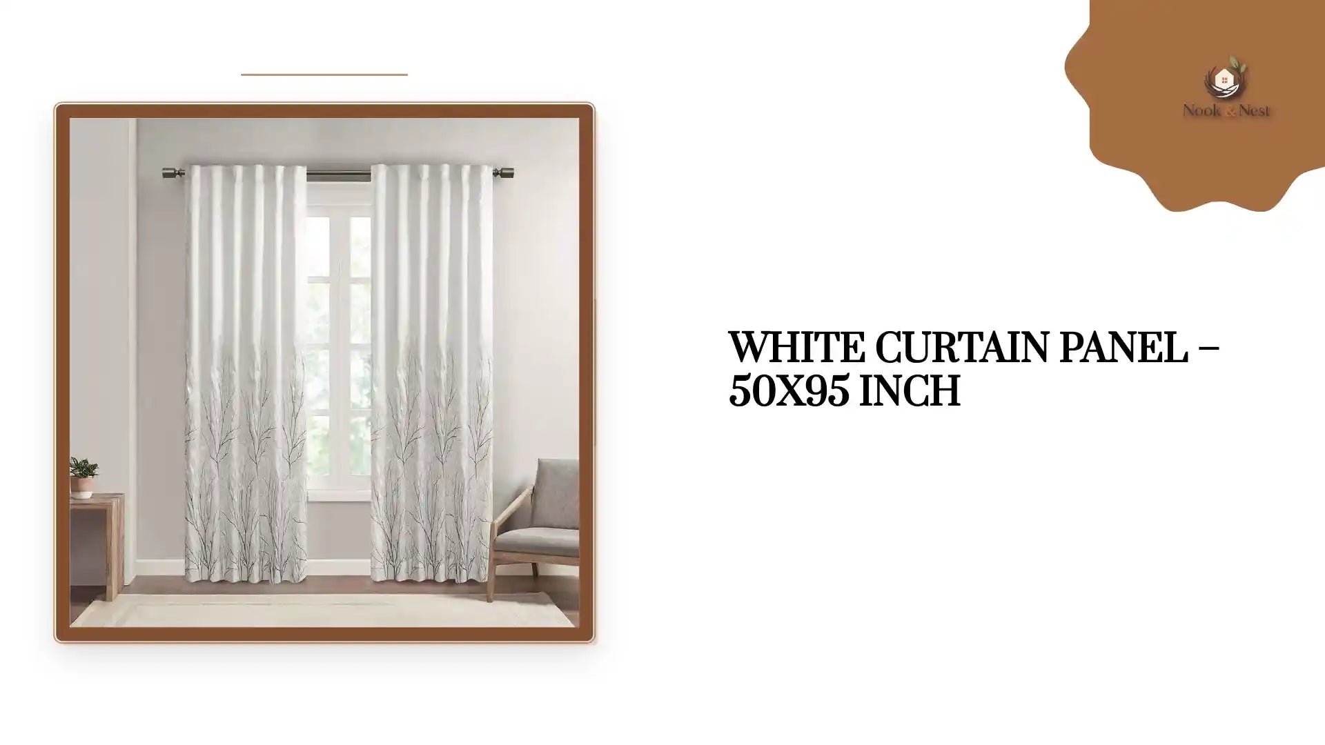 White Curtain Panel &ndash; 50x95 Inch by@Outfy