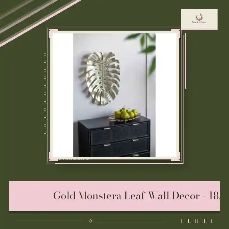 Gold Monstera Leaf Wall Decor - 18.9x13.4 Inch by@Outfy