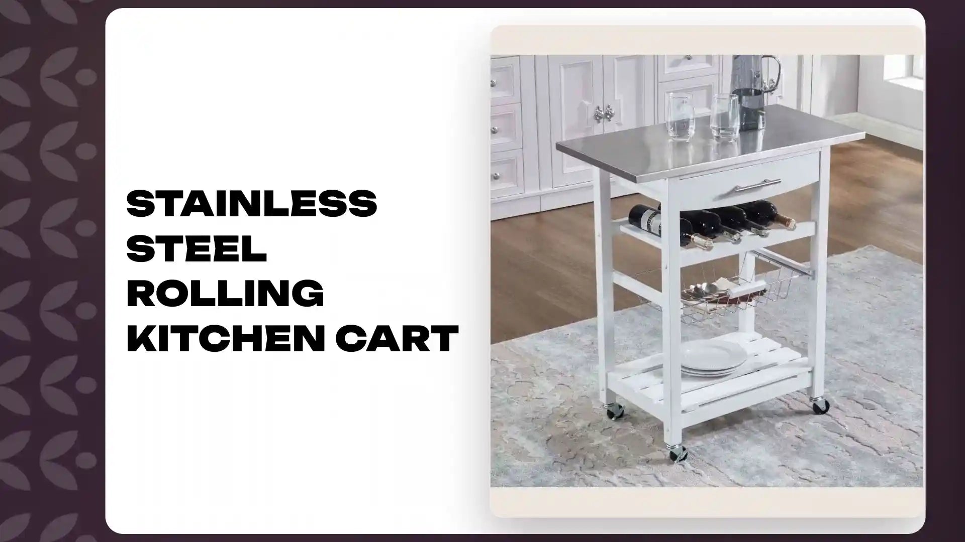 Stainless Steel Rolling Kitchen Cart by@Outfy