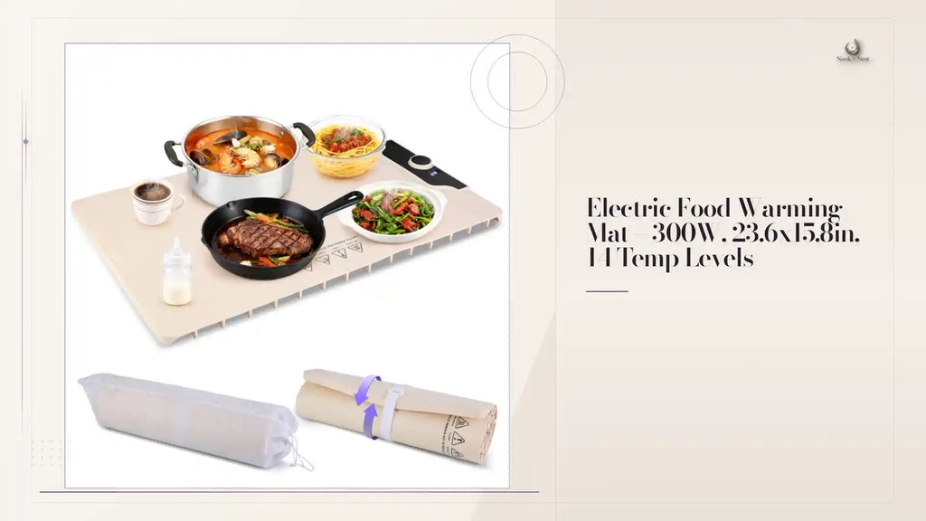 Electric Food Warming Mat &ndash; 300W, 23.6x15.8in, 14 Temp Levels by@Outfy