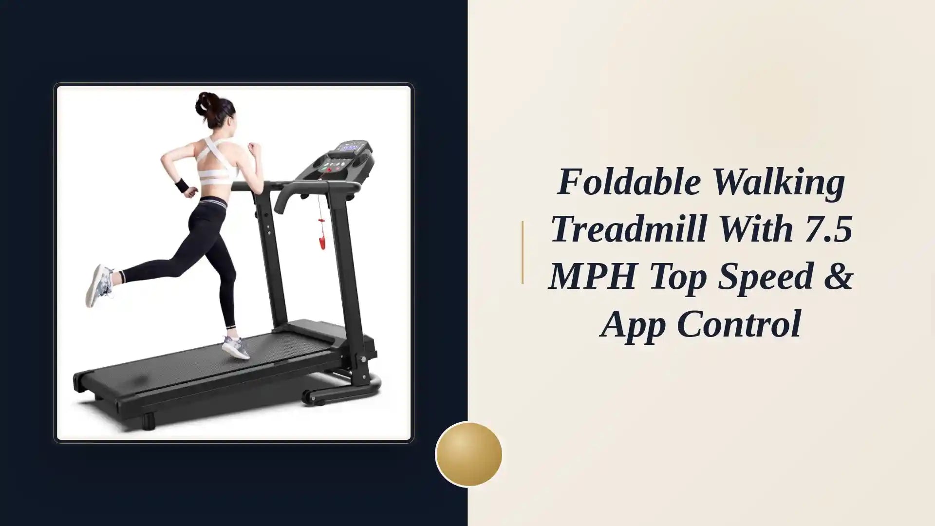 Foldable Walking Treadmill with 7.5 MPH Top Speed & App Control by@Outfy