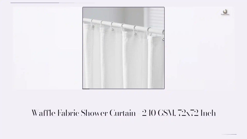 Waffle Fabric Shower Curtain - 240 GSM, 72x72 Inch by@Outfy