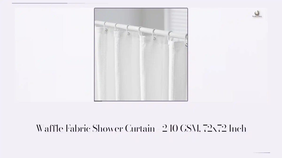 Waffle Fabric Shower Curtain - 240 GSM, 72x72 Inch by@Outfy