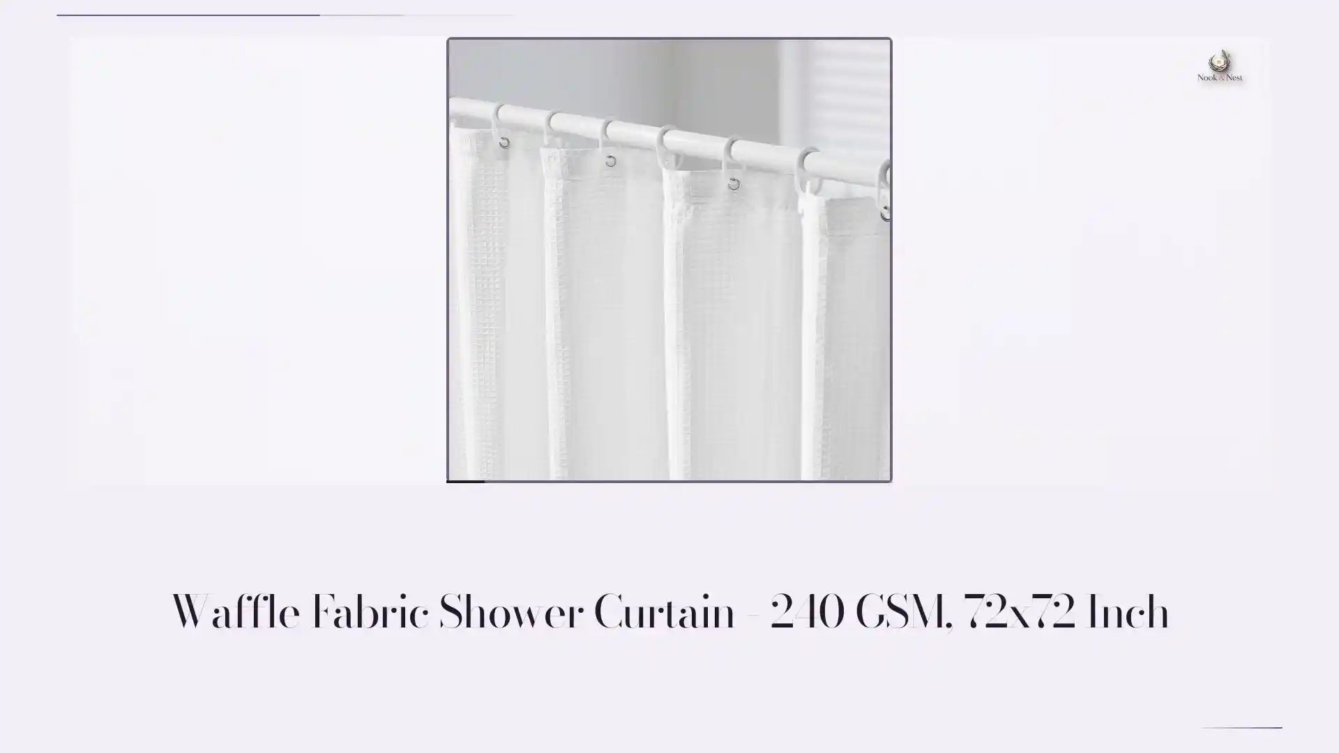 Waffle Fabric Shower Curtain - 240 GSM, 72x72 Inch by@Outfy