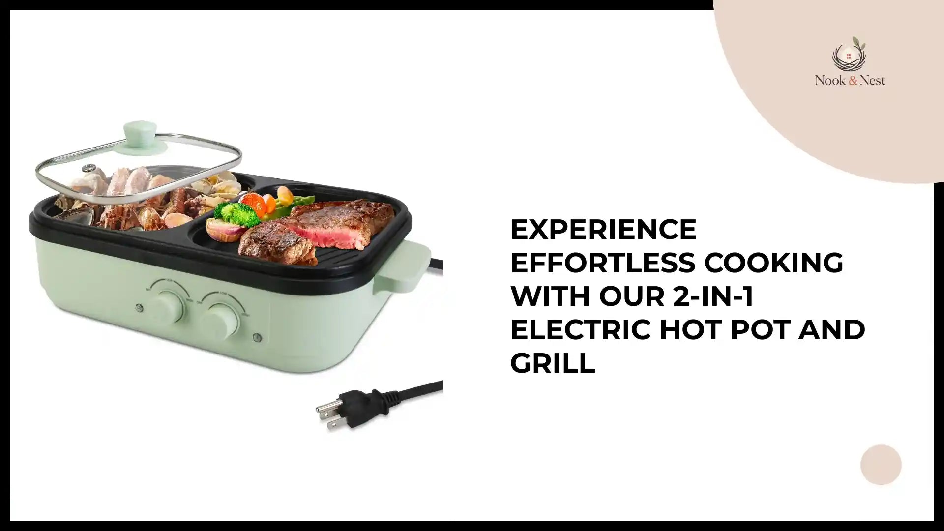 Experience Effortless Cooking with Our 2-in-1 Electric Hot Pot and Grill by@Outfy