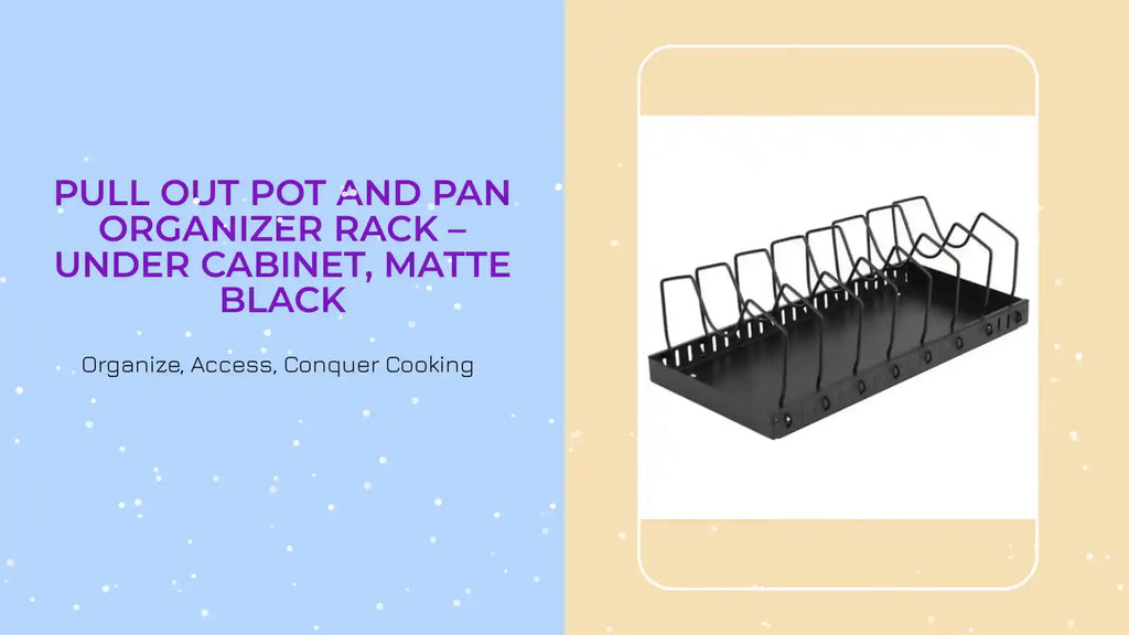 Pull Out Pot and Pan Organizer Rack &ndash; Under Cabinet, Matte Black by@Outfy