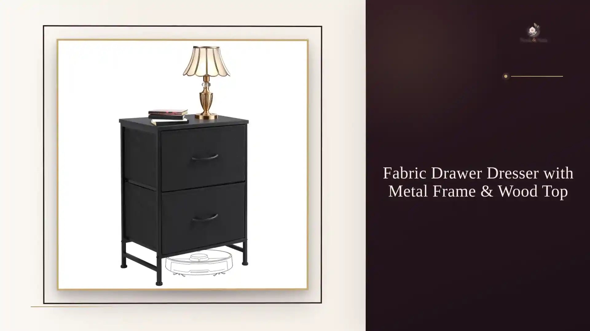 Fabric Drawer Dresser with Metal Frame & Wood Top by@Outfy
