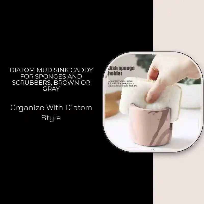 Diatom Mud Sink Caddy for Sponges and Scrubbers, Brown or Gray by@Outfy