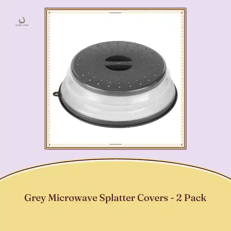 Grey Microwave Splatter Covers - 2 Pack by@Outfy