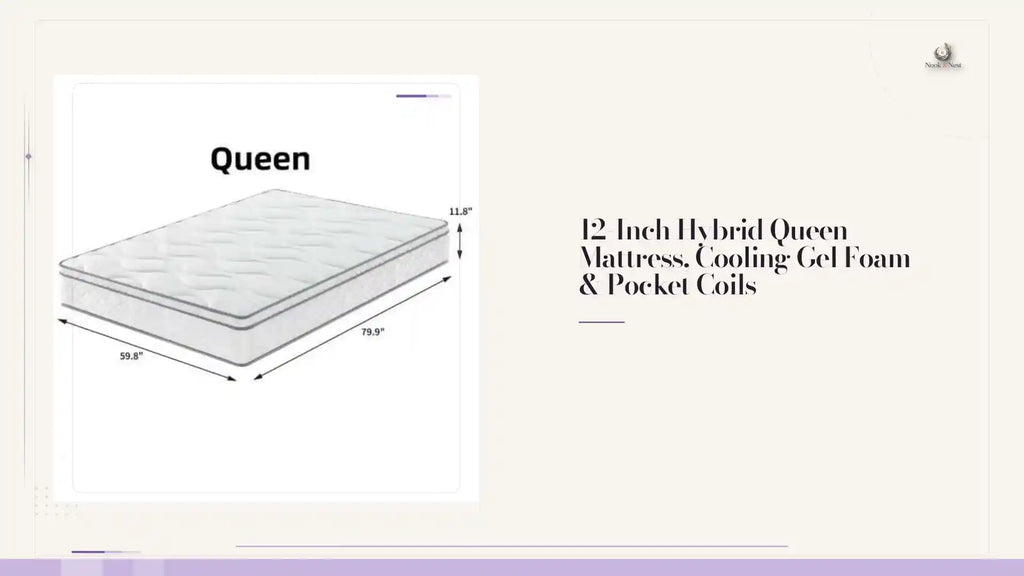 12-Inch Hybrid Queen Mattress, Cooling Gel Foam &amp; Pocket Coils by@Outfy