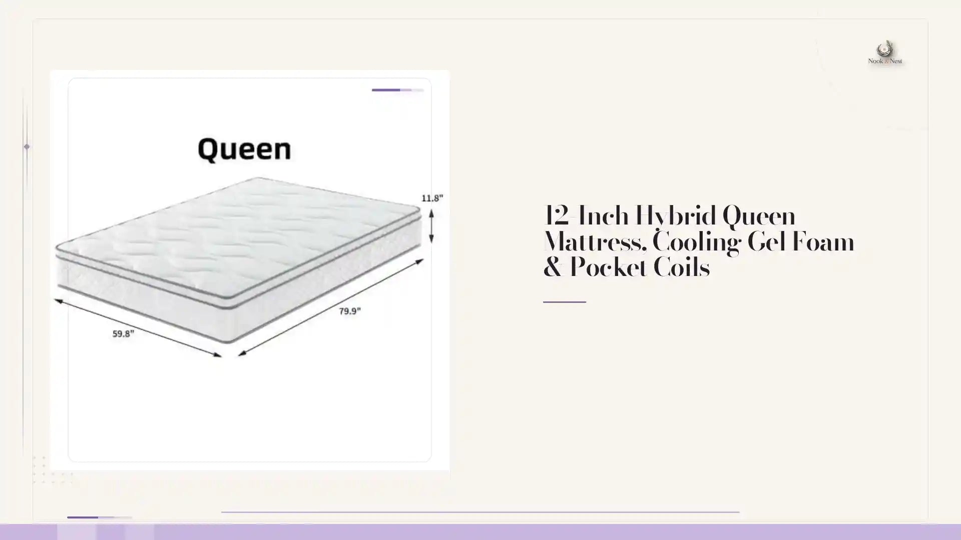 12-Inch Hybrid Queen Mattress, Cooling Gel Foam & Pocket Coils by@Outfy