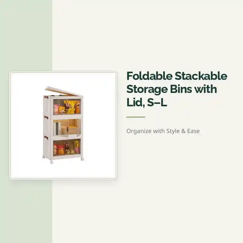 Foldable Stackable Storage Bins with Lid, S&ndash;L by@Outfy