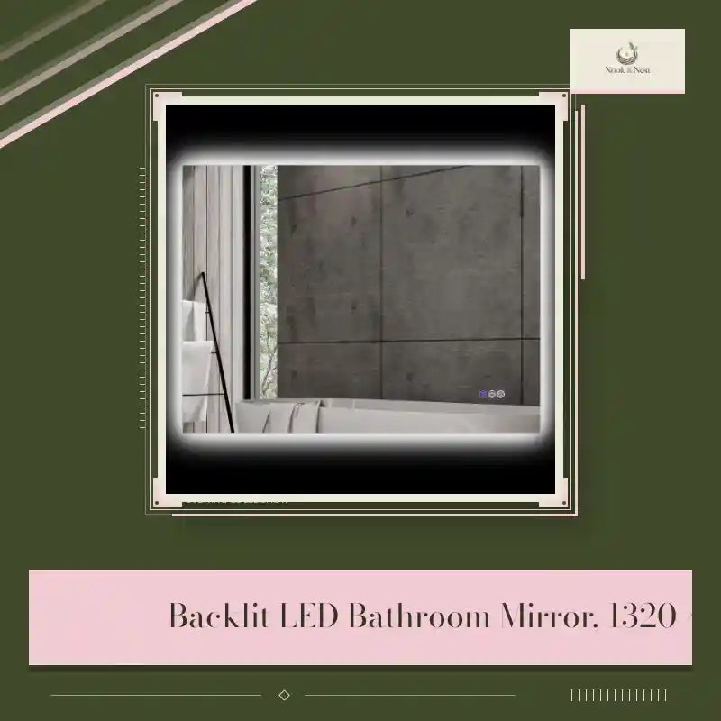 Backlit LED Bathroom Mirror, 1320 &times; 1030 mm by@Outfy