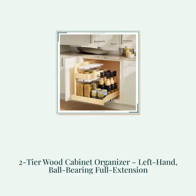 2-Tier Wood Cabinet Organizer &ndash; Left-Hand, Ball-Bearing Full-Extension by@Outfy