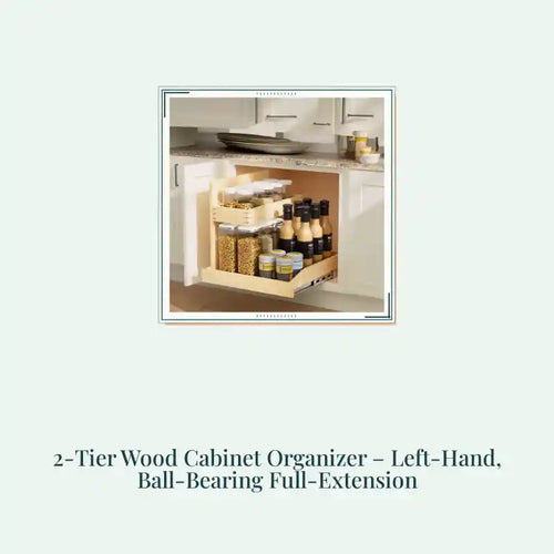 2-Tier Wood Cabinet Organizer &ndash; Left-Hand, Ball-Bearing Full-Extension by@Outfy
