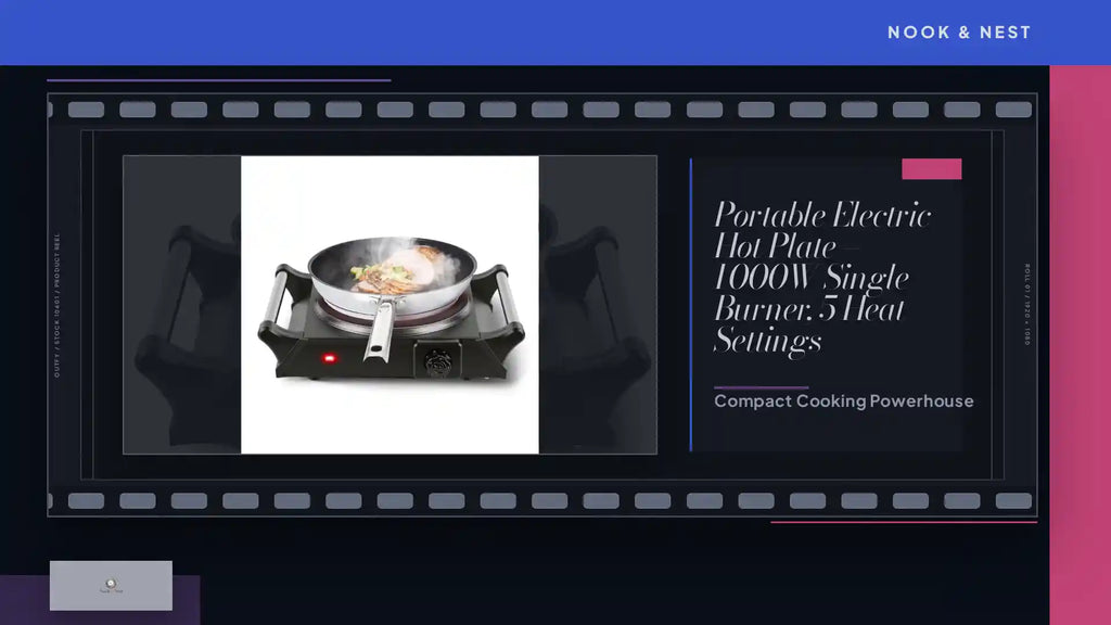 Portable Electric Hot Plate &ndash; 1000W Single Burner, 5 Heat Settings by@Outfy