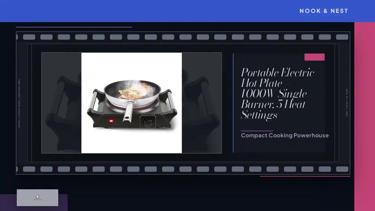 Portable Electric Hot Plate &ndash; 1000W Single Burner, 5 Heat Settings by@Outfy