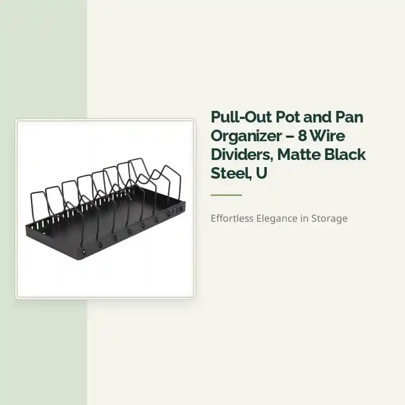 Pull-Out Pot and Pan Organizer &ndash; 8 Wire Dividers, Matte Black Steel, U by@Outfy