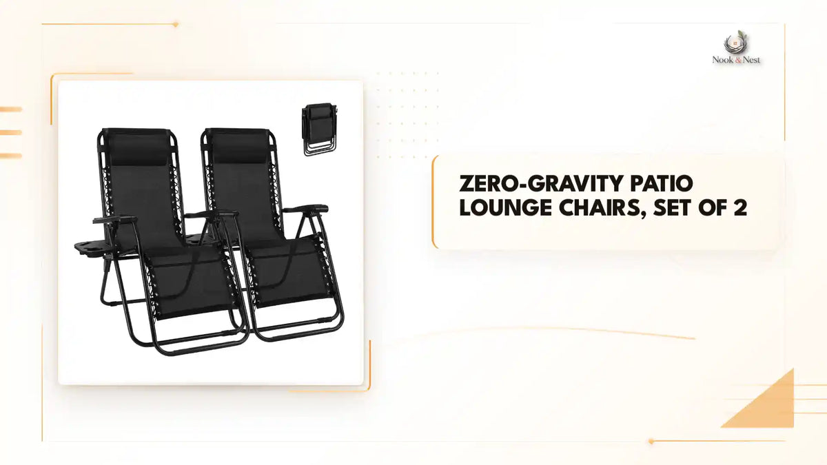 Zero-Gravity Patio Lounge Chairs, Set of 2 by@Outfy