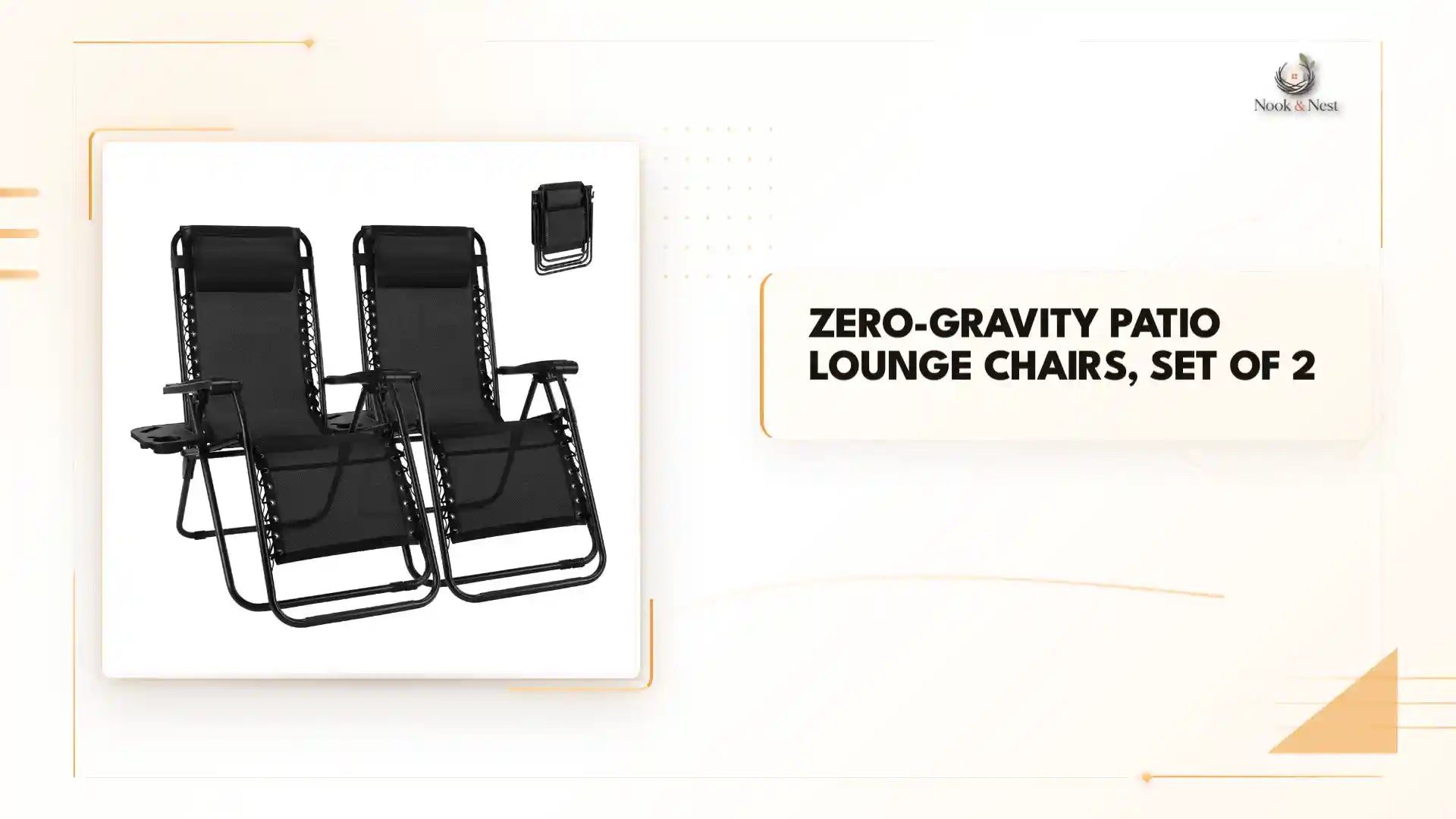 Zero-Gravity Patio Lounge Chairs, Set of 2 by@Outfy