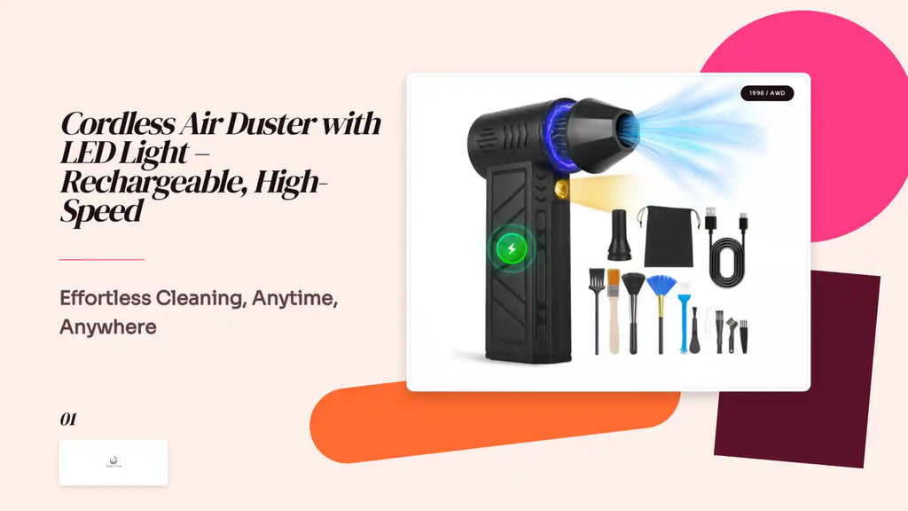 Cordless Air Duster with LED Light &ndash; Rechargeable, High-Speed by@Outfy