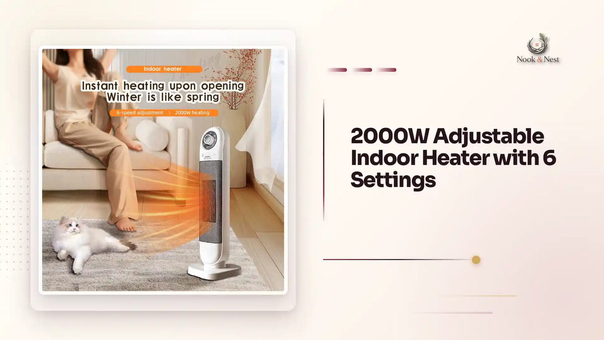 2000W Adjustable Indoor Heater with 6 Settings by@Outfy