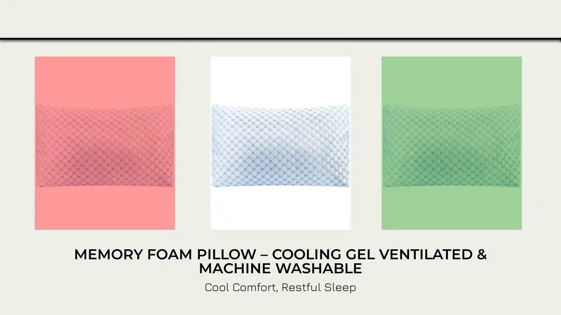 Memory Foam Pillow &ndash; Cooling Gel Ventilated &amp; Machine Washable by@Outfy