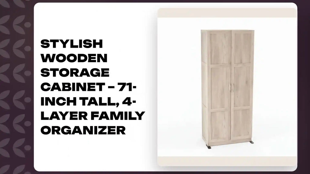 Stylish Wooden Storage Cabinet &ndash; 71-Inch Tall, 4-Layer Family Organizer by@Outfy